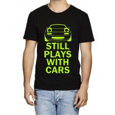 Men's Cotton Graphic Printed Half Sleeve T-Shirt - Still Plays With Cars