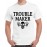 Men's Cotton Graphic Printed Half Sleeve T-Shirt - Trouble Maker Skeleton
