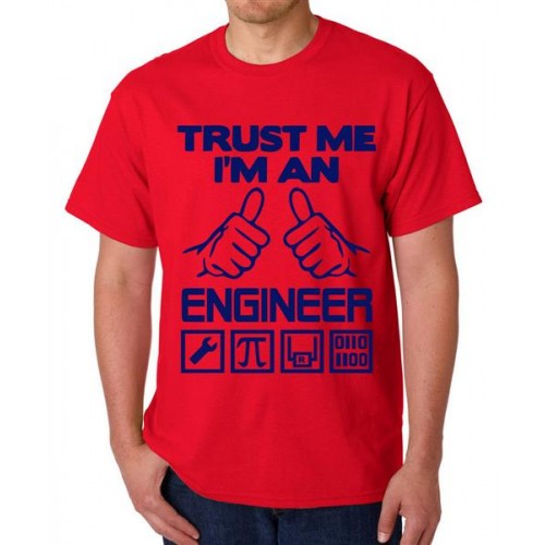 Men's Cotton Graphic Printed Half Sleeve T-Shirt - Trust Me I Am Engineer