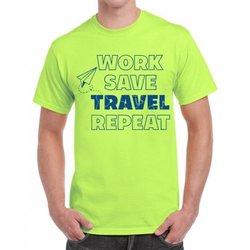 Work Save Travel Repeat Graphic Printed T-shirt