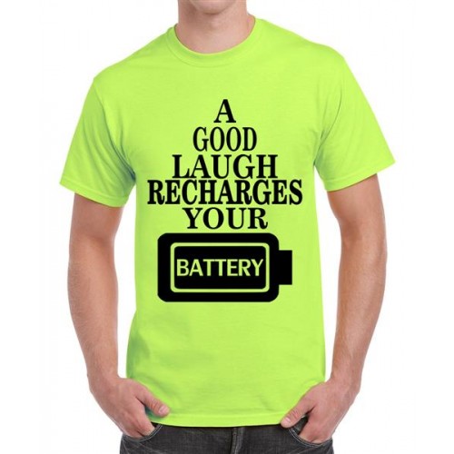 A Good Laugh Recharges Your Battery Graphic Printed T-shirt
