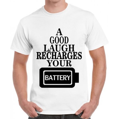 A Good Laugh Recharges Your Battery Graphic Printed T-shirt