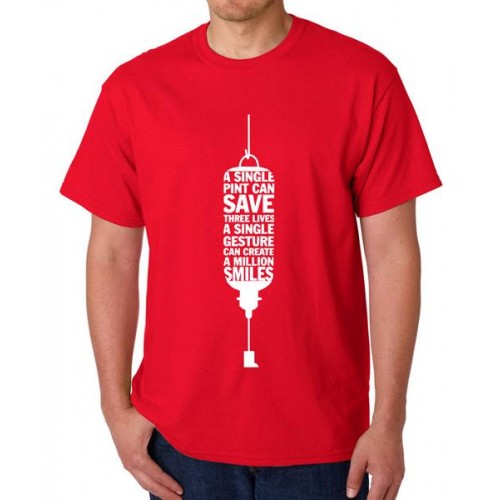 Blood Donation A Single Pint Can Save Three Lives Graphic Printed T-shirt