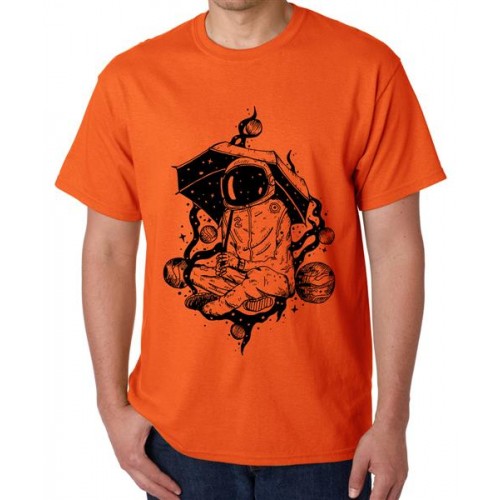 Astronaut Umbrella Graphic Printed T-shirt