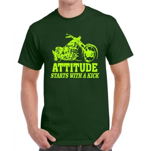 Attitude Starts With A Kick Graphic Printed T-shirt