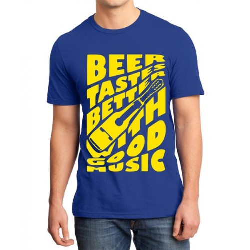 Beer Tastes Better With Good Music Graphic Printed T-shirt