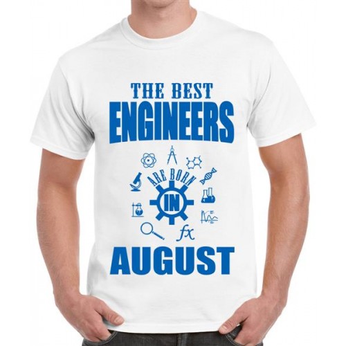 Men's Round Neck Cotton Half Sleeved T-Shirt With Printed Graphics - Best Engineers August