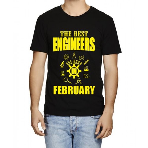 Men's Round Neck Cotton Half Sleeved T-Shirt With Printed Graphics - Best Engineers February
