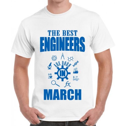 Men's Round Neck Cotton Half Sleeved T-Shirt With Printed Graphics - Best Engineers March