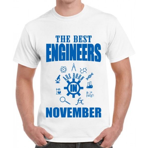 Men's Round Neck Cotton Half Sleeved T-Shirt With Printed Graphics - Best Engineers November