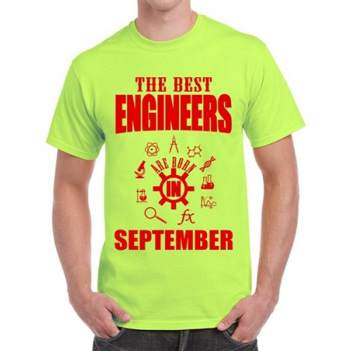 Men's Round Neck Cotton Half Sleeved T-Shirt With Printed Graphics - Best Engineers September