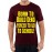 Men's Round Neck Cotton Half Sleeved T-Shirt With Printed Graphics - Born To Build Dens