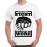 Men's Round Neck Cotton Half Sleeved T-Shirt With Printed Graphics - Born To Fight