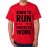 Men's Round Neck Cotton Half Sleeved T-Shirt With Printed Graphics - Born To Run