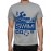 Men's Round Neck Cotton Half Sleeved T-Shirt With Printed Graphics - Born To Swim