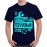 Men's Round Neck Cotton Half Sleeved T-Shirt With Printed Graphics - Born To Swim