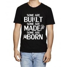 Men's Round Neck Cotton Half Sleeved T-Shirt With Printed Graphics - Built Made Born