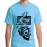 Men's Round Neck Cotton Half Sleeved T-Shirt With Printed Graphics - Cassette Music Skull