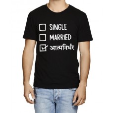 Single Married Aatmanirbhar Graphic Printed T-shirt