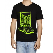 Men's Round Neck Cotton Half Sleeved T-Shirt With Printed Graphics - City Ride