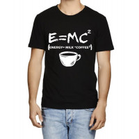 Men's Round Neck Cotton Half Sleeved T-Shirt With Printed Graphics - E=MC2