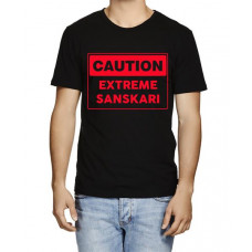 Caution Extreme Sanskari Graphic Printed T-shirt