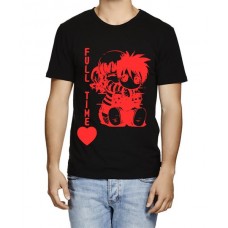 Airbrush Anime Couple Graphic Printed T-shirt