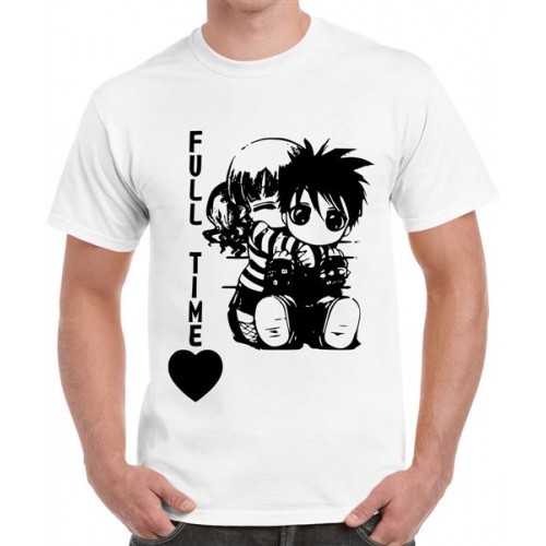 Airbrush Anime Couple Graphic Printed T-shirt