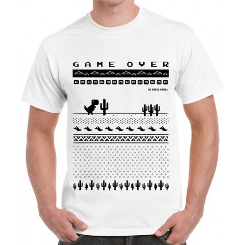 Chrome Dinosaur Game Over Graphic Printed T-shirt
