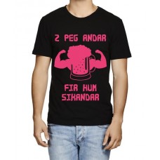 2 Peg Andar Fir Hum Sikandar Graphic Printed T-shirt