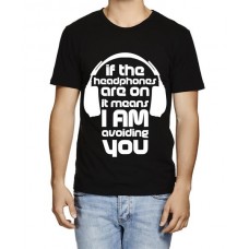 If The Headphones Are On It Means I Am Avoiding You Graphic Printed T-shirt