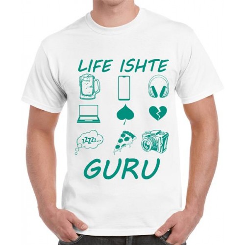 Guru Semi Logo White T Shirt: XXL