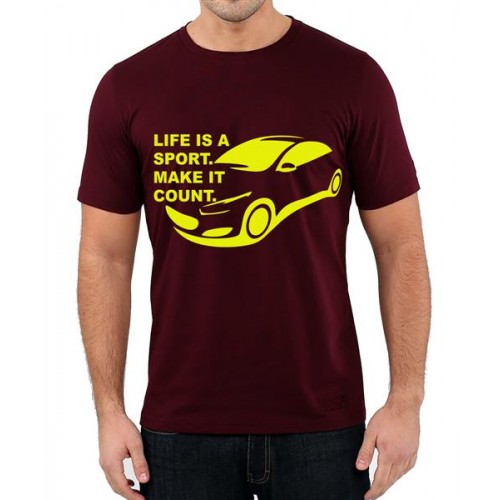 Life is a Sport Make It Count Graphic Printed T-shirt