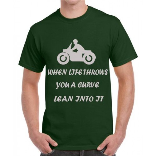When Life Throws You A Curve Lean Into It Graphic Printed T-shirt