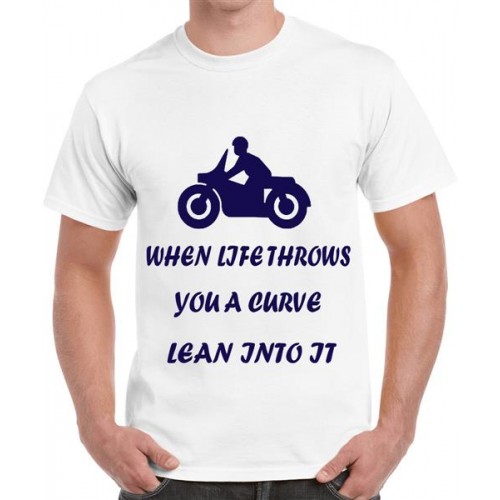 When Life Throws You A Curve Lean Into It Graphic Printed T-shirt