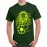 Men's Round Neck Cotton Half Sleeved T-Shirt With Printed Graphics - Lion Football