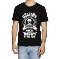 Men's Round Neck Cotton Half Sleeved T-Shirt With Printed Graphics - Men 4th Month