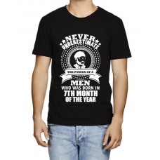 Men's Round Neck Cotton Half Sleeved T-Shirt With Printed Graphics - Men 7th Month