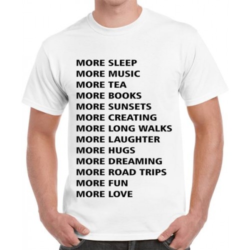 More Sleep More Music More Tea Graphic Printed T-shirt