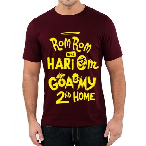 Rom Rom Mai Hari Om Goa Is My Second Home Graphic Printed T-shirt