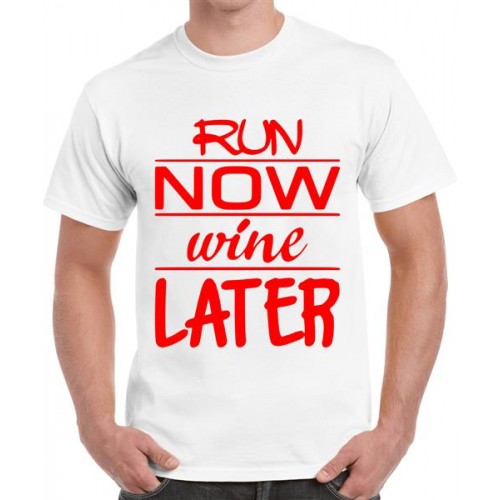 Run Now Wine Later Graphic Printed T-shirt