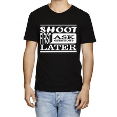 Shoot First Ask Question's Later Graphic Printed T-shirt