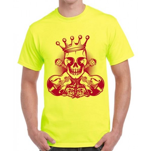 Men's Round Neck Cotton Half Sleeved T-Shirt With Printed Graphics - Skeleton Music Mafia
