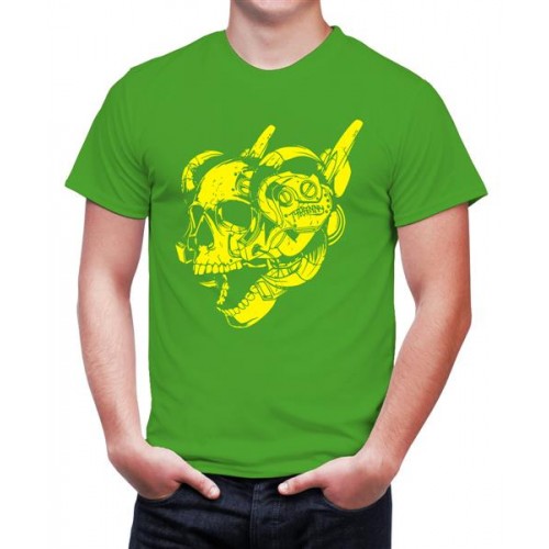 Skull Listening Music Graphic Printed T-shirt