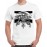 Men's Round Neck Cotton Half Sleeved T-Shirt With Printed Graphics - Speed Wolf Ride Death