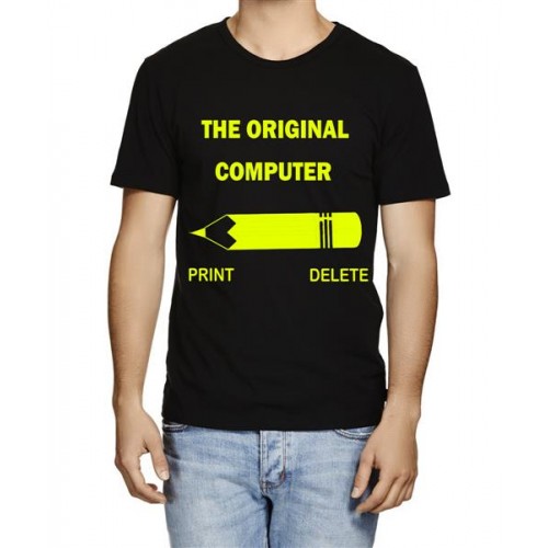 The Original Computer Print Delete Pencil Graphic Printed T-shirt