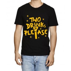 Two Drinks Please Graphic Printed T-shirt