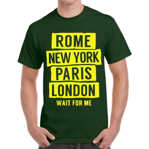 Rome New York Paris London Wait For Me Graphic Printed T-shirt