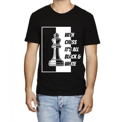 With Chess It's All Black And White Graphic Printed T-shirt
