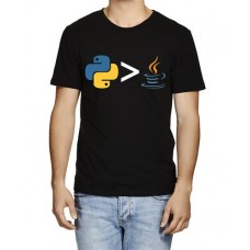 Python Is Greater Than Java Graphic Printed T-shirt